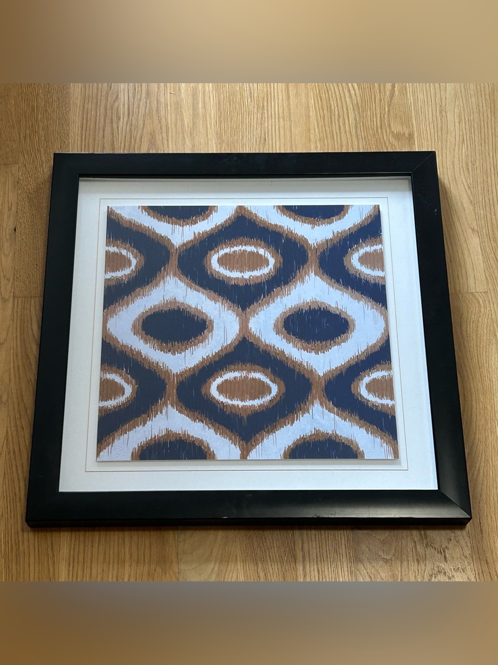 Framed Blue Textured Wall Art (22x22in)